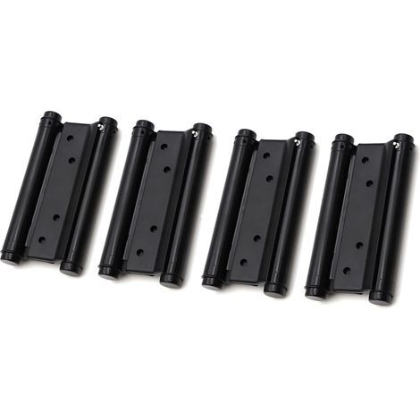 Juego de 2 pares de bisagras de puerta de doble acción de acero inoxidable negro de 76 mm (1/5)