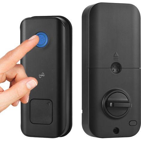 Smart Lock Écran Tactile WiFi pour Tuya APP Empreinte Digitale Mot de Passe Carte Clé Mécanique 5 Méthodes de Déverrouillage Batterie Rechargeable 2500 mAh Porte en Alliage d'Aluminium Épaisseur 35-55 (1/5)
