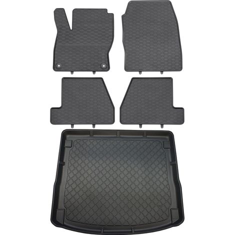 Juego de alfombrillas de goma para coche y alfombrilla para maletero para Ford Focus III Estate (marzo de 2011 a agosto de 2018).