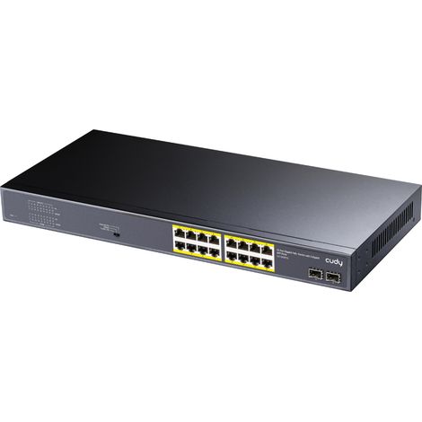 SWITCH CUDY 16-PORT GIGABIT POE+SWITCH WITH 2 GIGABIT SFP PORTS 200W