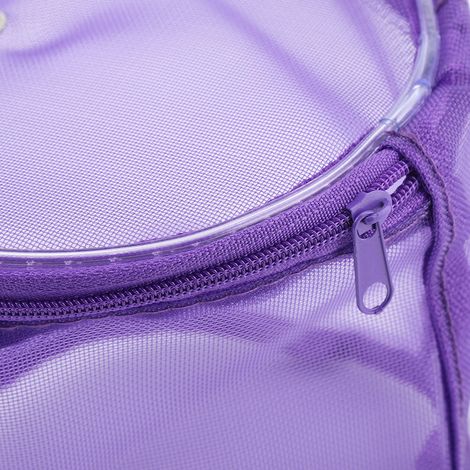 Sac de rangement portable cylindrique en maille pour laine, contenant pratique et élégant (violet) (1/5)