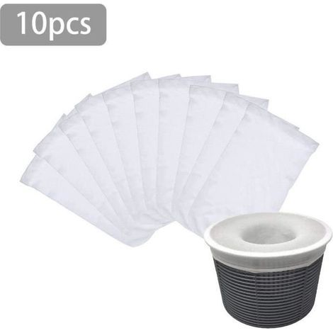 Pool Skimmer Socks - Filter Savers for Baskets & Skimmers - Fine Mesh - 10 Pack