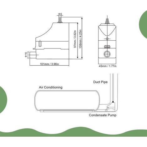 Pompe à Condensats pour unité de Climatisation, Climatiseur, Déshumidificateur, Machine à Glaçons Commerciale, Réservoir D'eau de 0,07 L, Pompe de Vidange Automatique,40L/h (1/5)