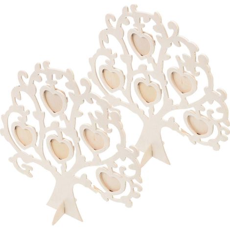 Cadre photo décoratif polyvalent en bois en forme d'arbre, 24,8 x 24 cm, lot de 2 (1/5)
