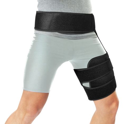 Kompressionsband für Hüfte, Oberschenkel und hintere Oberschenkelmuskulatur, ideal zur Linderung von Hüftbeugerschmerzen, Leistenzerrungen, Iliosakralgelenkschmerzen, Arthritis, Schleimbeutelentzündun (1/5)