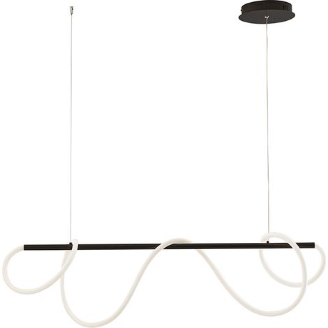 String Suspension Horizontale Led 50W 3000K Couleur Noir Mat - Design Moderne À 360 Degrés Pour Intérieur - Lampe En Métal Et Silicone - Rossini (1/5)