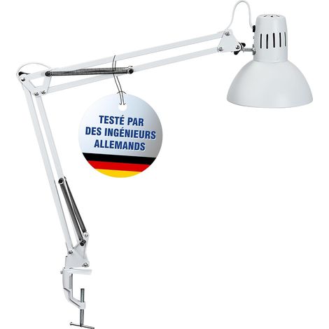 lampe de bureau study en métal Lampe LED professionnelle Lampe à pince flexible pour le bureau, le salon et l'atelier Haute qualité d'éclairage à LED Sans ampoule Blanc (1/5)