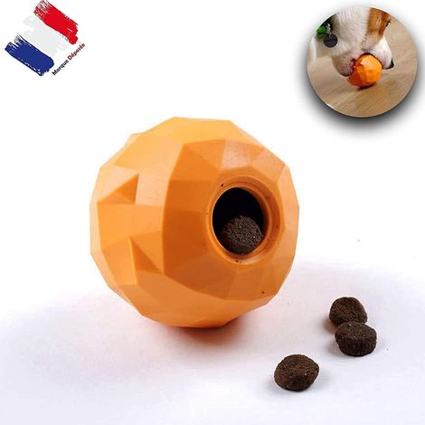 Jouet Distributeur de Friandises pour Chien - Balle Interactive Anti-Stress en Caoutchouc Naturel - Pour Stimulation Mentale et Physique - 1 Pièce