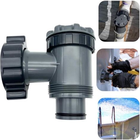 Valve de vidange pour piscine Vanne d'arrêt pour pompe de filtration Valve de remplacement pour bonde de piscine Raccords de tuyau de vidange (1/5)