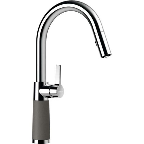 Schock Küchenarmatur SC-520 Chrom/Cristalite ausziehbarer Auslauf Asphalt GAS (1/2)