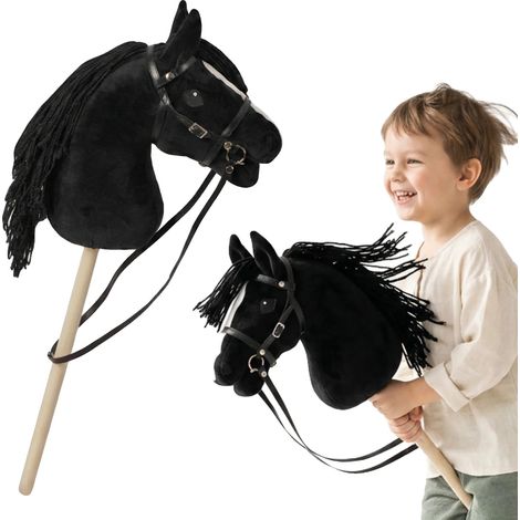 Caballo de palo, juguete educativo, experiencia de juego activo, negro (1/5)