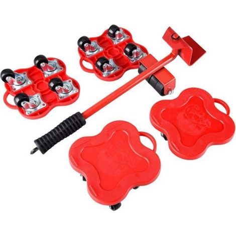 Leve-meuble - Roulettes de déplacement pour meubles - Charge maximale 400 kg - Pour lit canapé armoire réfrigérateur - Lot de 4 (1/5)