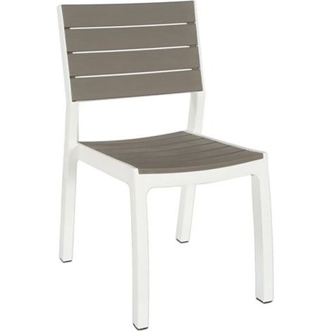 Sedia da Giardino Polipropilene Effetto Rattan Legno Bianco (1/5)