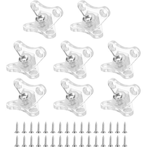 APEX sourcing map 8pcs Équerre D'Angle Amovible, Supports En Forme De Papillon En Métal Avec Vis Pour Étagères, Armoires, Meubles En Bois (Transparent) (1/5)