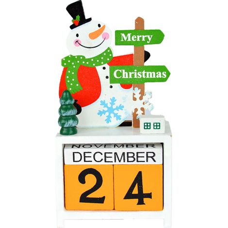 Calendrier De Lavent En Bois - Blocs Numérotés Pour Compte À Rebours De Noël - Décor De Bureau Ou Table À Manger - Lot De 1 Pièce (1/5)