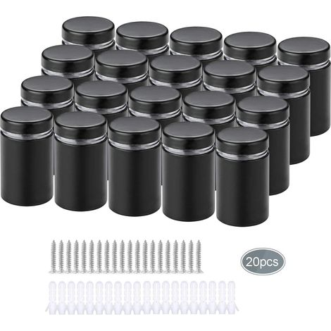 20 Pièces Entretoise de Verre,Acier Inoxydable Publicité Vis,Verre Signe Publicité Clous Vis Frameless Standoff Fixations Clamp (1/5)