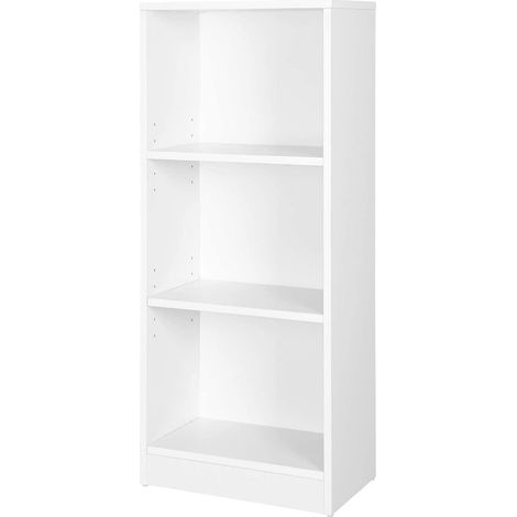 Libreria a 3 livelli con divisori regolabili per soggiorno camera dei bambini ufficio 40 x 24 x 93 cm bianco 120000487