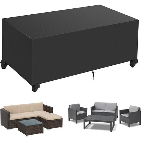 Housse de protection d'extérieur Table Jardin 210D 200x160x70cm Noir (1/5)