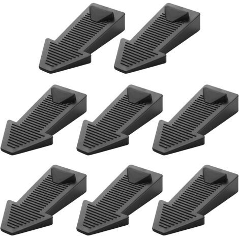 8-teiliger Türstopper, Gummi, höhenverstellbar, rutschfest, für Fliesen und Böden, schwarz