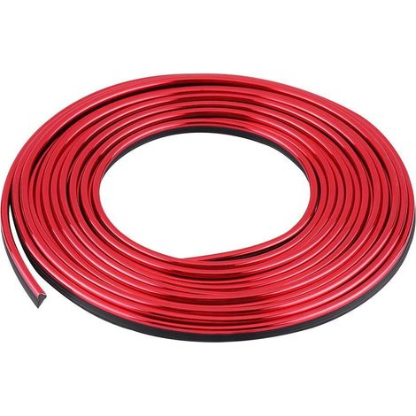 Décoratives de Garniture Bande de Moulage Bandes d’Habillage Flexible 5m DIY Autocollant Voiture (Red) (1/5)