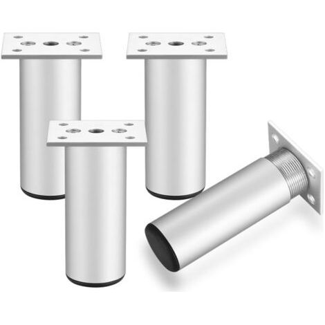 4 Pieces Furniture Legs, 12 cm Furniture Leg, Table Leg, Cabinet Legs in Meta Aluminum Alloy, Table Legs, Leg for Furniture Sofa Cupboard Kitchen Cabinets (1/4)
