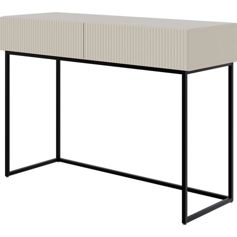 Selsey – Coiffeuse enfant avec tiroirs 110 cm – Panneau stratifié résistant – Pieds en acier noir – Design minimaliste (1/5)