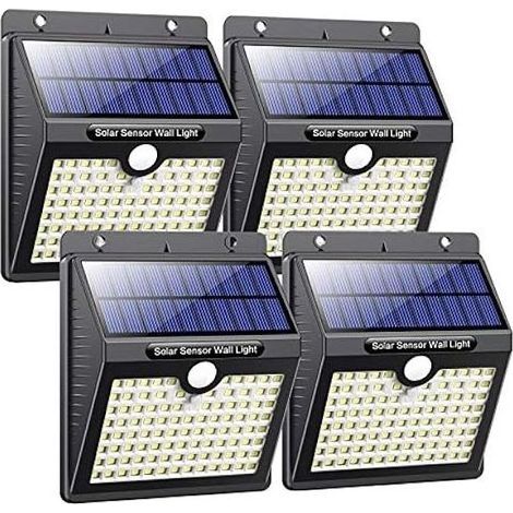 Lampe Solaire Extérieur, [ 40 LED Lot de 4] Éclairage Solaire Extérieur Détecteur de Mouvement, Spot Solaire Extérieur avec 3 Modes Intelligents Lumière Solaire Étanche pour Jardin (1/5)