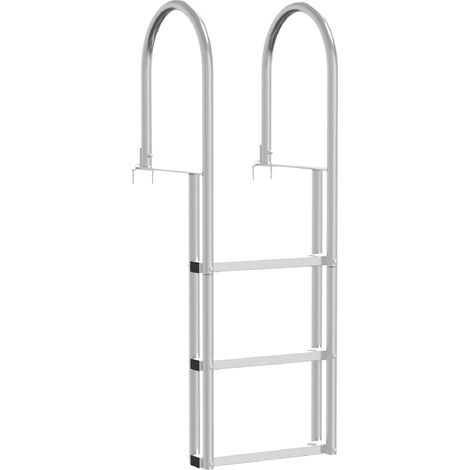 Échelle de quai à 3 marches Argent 45 x 11,5 x 134 cm Aluminium