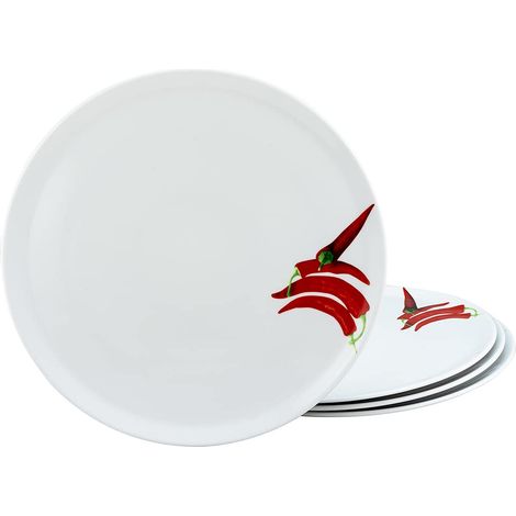 Lot de 4 assiettes à pizza en porcelaine (1/5)