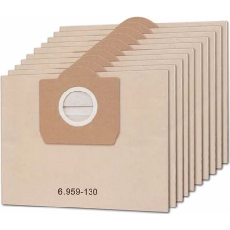 TS – 10er-Pack Papierfilterbeutel für Kärcher 6.959-130.0 WD3 WD3P MV3 A2204 A2254 A2604 Staubsauger, Ersatzteile für Nass- und Trockensauger. – AquaForge (1/4)