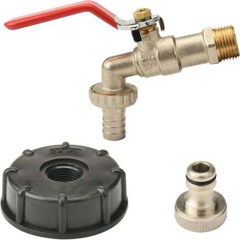 IBC-Tankadapter 1/2"-Gewindeanschluss Messing-Ersatzventil-Fitting-Teile Gartenwasserhahn-Kanister-Wasserspeichertank-Schlauch-Fitting-Teile (1/5)