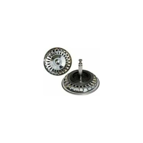 pezzi Tappo di scarico universale a cestello da 8 cm in acciaio inox per lavello da cucina, filtro a doppio strato per lavello, tappo di scarico per cucina e bagno - Crezuo
