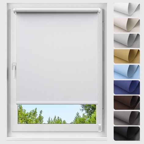 Allesin Store Enrouleur Occultant sans Perçage, 50cm x 210cm Blanc, 100% Opaque Protection Thermique Solaire, Store à rouleau pour intérieur pour fenêtres et portes (1/5)