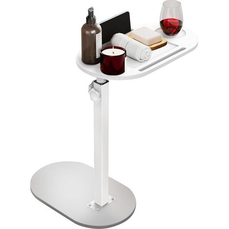 Bout de Canapé de Salon en Bambou, Table de Chevet Réglable,Table d'appoint pour Baignoire,Petite Table d'Appoint pour Salon, Chambre, Bureau,4082 43 22cm (1/5)