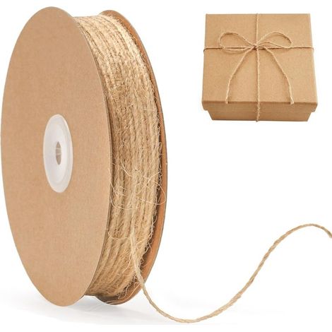 100m Ficelle en Jute Naturel:1.5mm Corde de Jute,Ficelle de Jardinage Décorations pour l'emballage de Cadeaux,Bricolage,Noël,Pâtisserie,Artisanale (1/5)