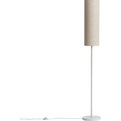 – Lampadaire métal Elan blanc – Hauteur 1,5m – Culot E27 – Éclairage d'ambiance moderne – Design contemporain argenté (1/5)