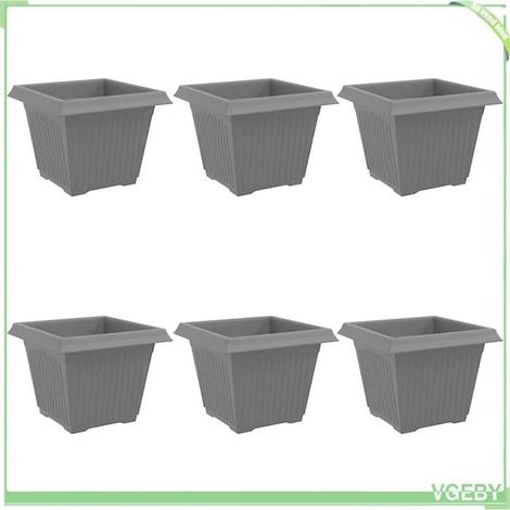 Pot de fleurs - FAFEICY - 42020337 - Carré 28,5×28,5×22 cm - Noir mat - Pack de 6 (1/5)
