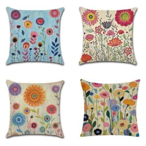 Waterproof cushion cover outdoor water repellent cushion cover decorative cushion sofa decorative cushion sofa cushion cover for sofa living room balcony garden 45x45cm flowers
