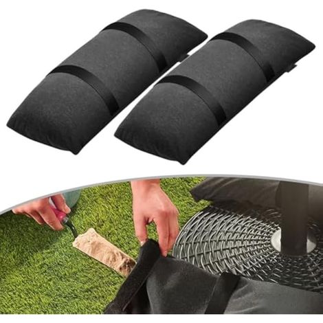 Lot de 2 sacs de sable de 22,2 kg pour parasol et tente de patio (1/3)