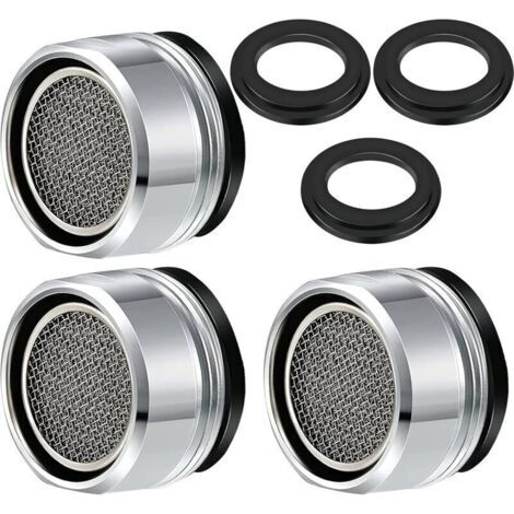 M24 Wasserhahn-Luftsprudler, 3-teiliger Wasserspar-Wasserhahnfilter, Wasserhahnzubehör, Diffusor, Wasserhahnfilter mit Dichtungsring für Küche und Bad