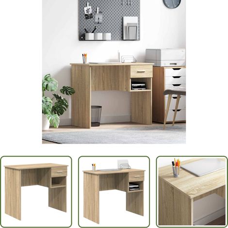 Bureau moderne - Bureau Chêne Sonoma 90 x 49 x 75 cm Bois d'ingénierie (1/5)