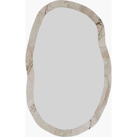 Holzspiegel "Lossa" - 52 x 86 cm - Beige marmoriert
