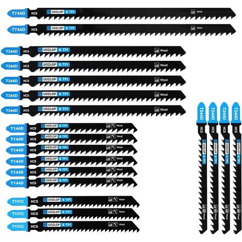 20tlg Stichsägeblätter Set T-Schaft für Holz, HCS, mit Koffer (1/5)