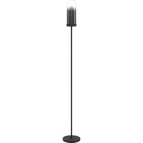 Lampadaire, verre fumé, salon, métal et noir, éclairage (1/4)