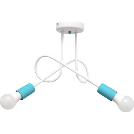 Helam OXFORD Plafonnier semi-encastré à bras multiples Blanc, Turquoise 38cm