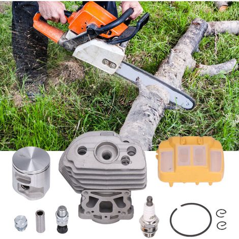 Filtro de aire y kit de reparación para motosierras de 43 mm - Compatible con los modelos 545, 550XP y CC2252 - Bomba de vacío, bujía -Crezuo