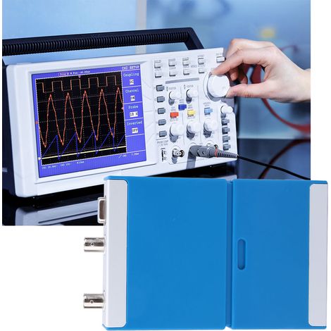 Oscilloscope virtuel numérique, double canal, sur PC, bande passante de 50 MHz, fréquence d'échantillonnage de 1 Gbit/s, sonde et câble USB inclus. (1/5)