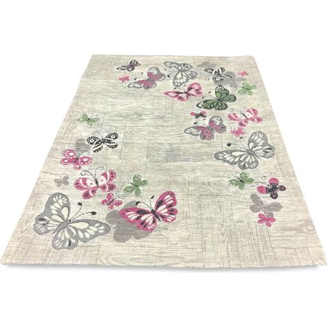 TAPPETO ANTISCIVOLO FARFALLE FUXIA Cm. 55x80