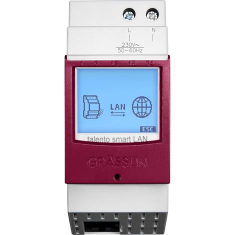 Grässlin 43.04.0006.1 talento smart LAN passerelle pour S25/CE2, jusqu’à 5 S25, accès LAN/VPN/Cloud, Bluetooth, rail DIN, jusqu’à 40 canaux (1/5)