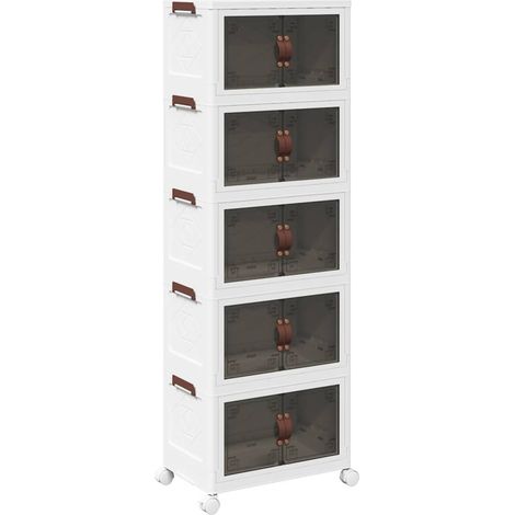 Caja de almacenaje apilable con ruedas 5 niveles 28 L vidaXL (1/5)